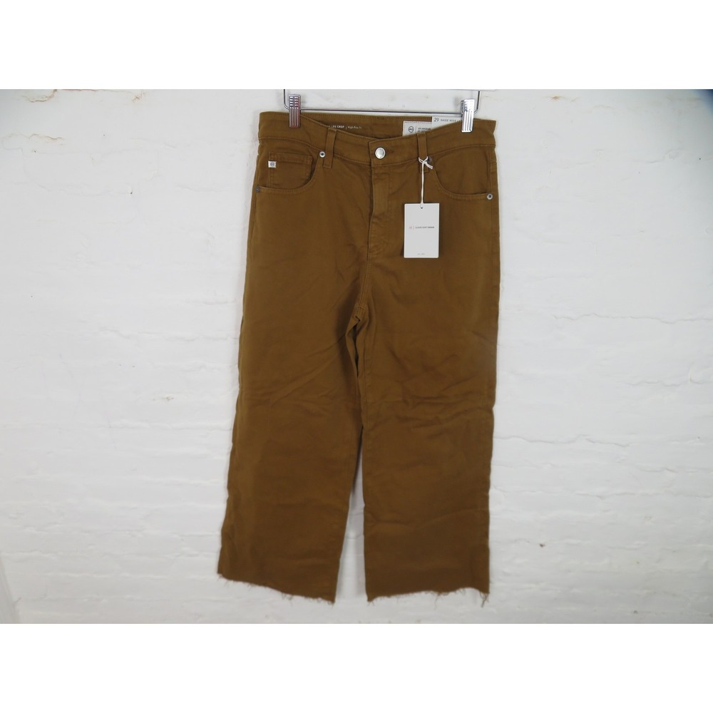 AG Adriano Goldschmied Saige Wide Leg Crop Jeans Brown High Rise 29 HYD1D49VN